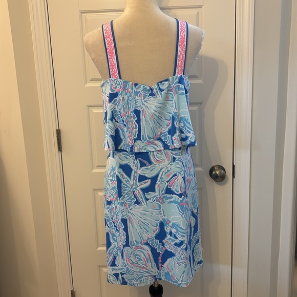 Lilly Pulitzer Bay Blue Into The Deep Engineered Shay Dress Size L Resortwear - Picture 7 of 13